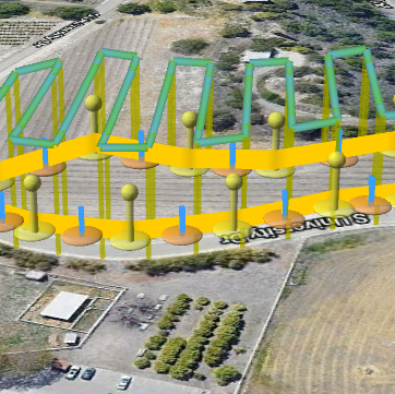 Path of a drone for disease classification research